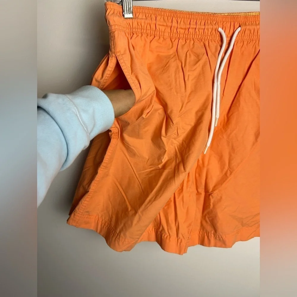 346 Brooks Brothers Shorts L Men Orange Swimming Outdoor Resort Vacation pull on